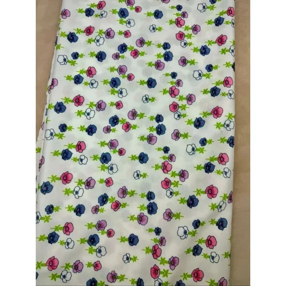 Vintage 1970s Fabric Flower Power 44x60” Mod MCM Groovy